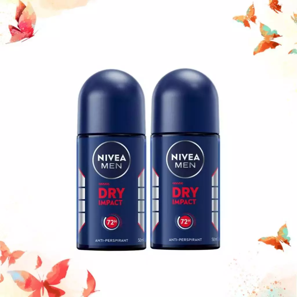 Nivea Men Roll On Dry Impact นีเวีย เมน ดราย อิมแพ็ค โรลออน ระงับกลิ่นกาย 50 มล. 2 ชิ้น