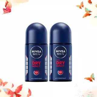 Nivea Men Roll On Dry Impact นีเวีย เมน ดราย อิมแพ็ค โรลออน ระงับกลิ่นกาย 50 มล. 2 ชิ้น
