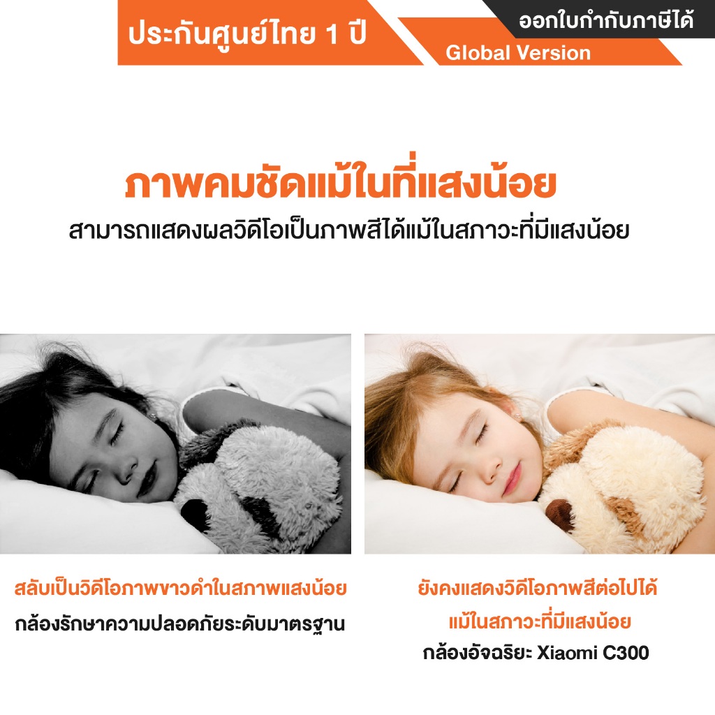 Xiaomi Mi Smart Camera C300 กล้องวงจรปิดความละเอียด 2K รองรับ SD Card 256GB - Global version ประกันศูนย์ Xiaomi ไทย 1 ปี