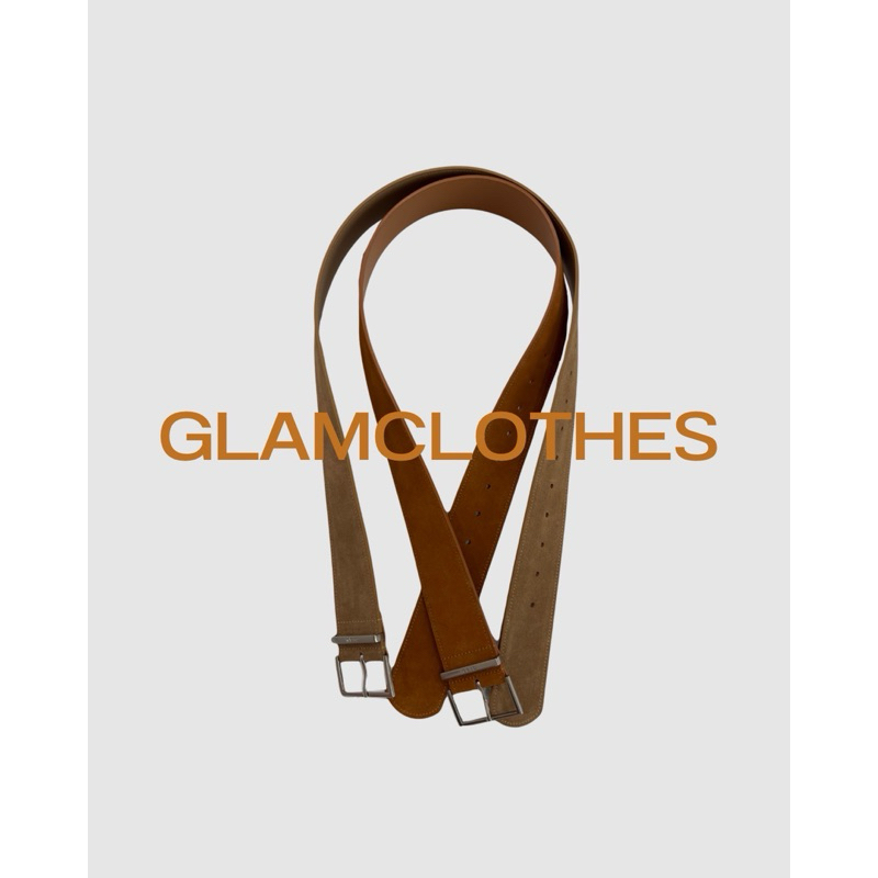 GLAMCLOTHES GLAM BELT SUEDE เข็มขัดหนังกลับ ปั้ม logo ที่อะไหล่