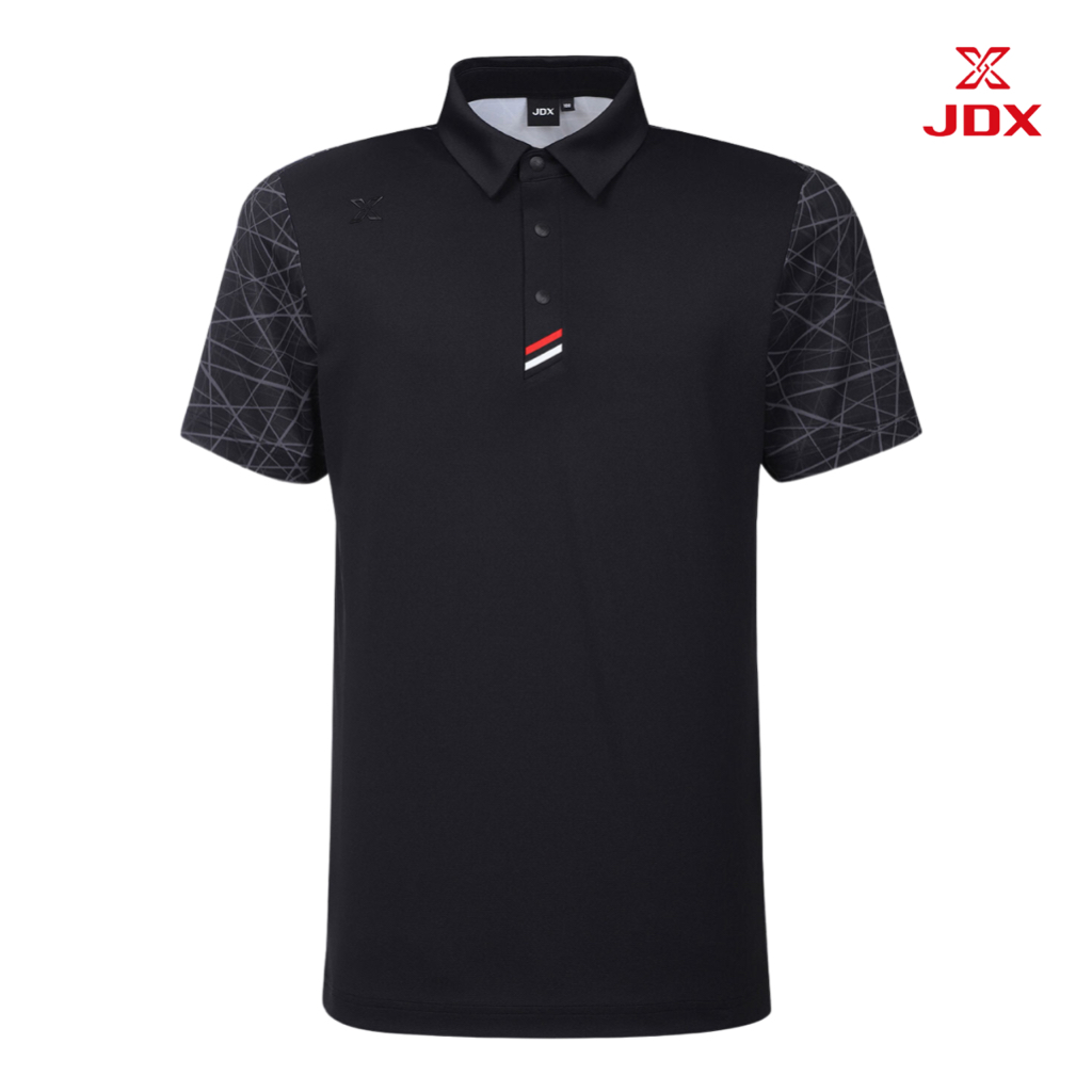 JDX Golf เสื้อชายแขนสั้นสีดำ ICE SHOT