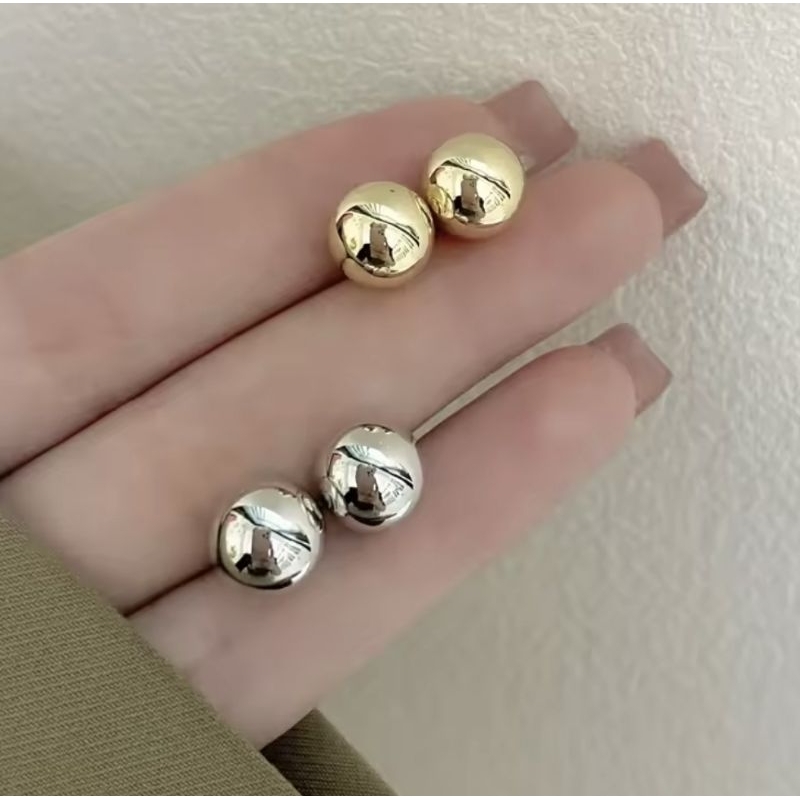 ต่างหูเม็ดกลมมุก/สีเงิน/สีทองมีเจาะและหนีบหลายไซส์มี 4 สีให้เลือกร้านไทยพร้อมส่งทุกแบบค่ะ ราคา ถูกที่สุด ดีลบีเคเค แกลเลอรีภาพที่ 8