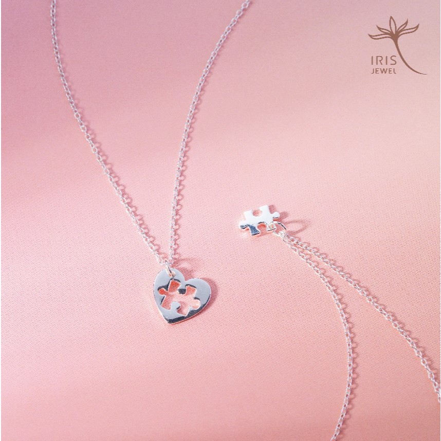 IRIS JEWEL สร้อยคอคู่จิ๊กซอว์เงินแท้925 ( Silver Heart Puzzle Necklace ) Best Seller!