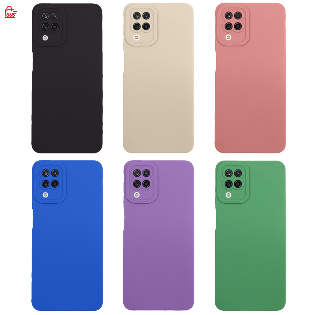 เคส สำหรับ Samsung Galaxy A12 4G 5G M12 เคสซิลิโคนนิ่ม กันกล้อง TPU สีพื้น