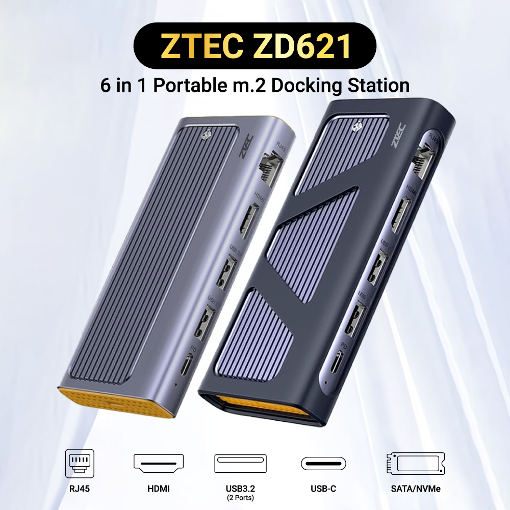[ลดเหลือ 815] ZTEC ZH831 / ZD621/ ZD622 HUB USB-C 100W ,HDMI 4K,LAN 1Gbps,USB-A USB 3.2 Gen 1x1,SD Card,MicroSD -12M