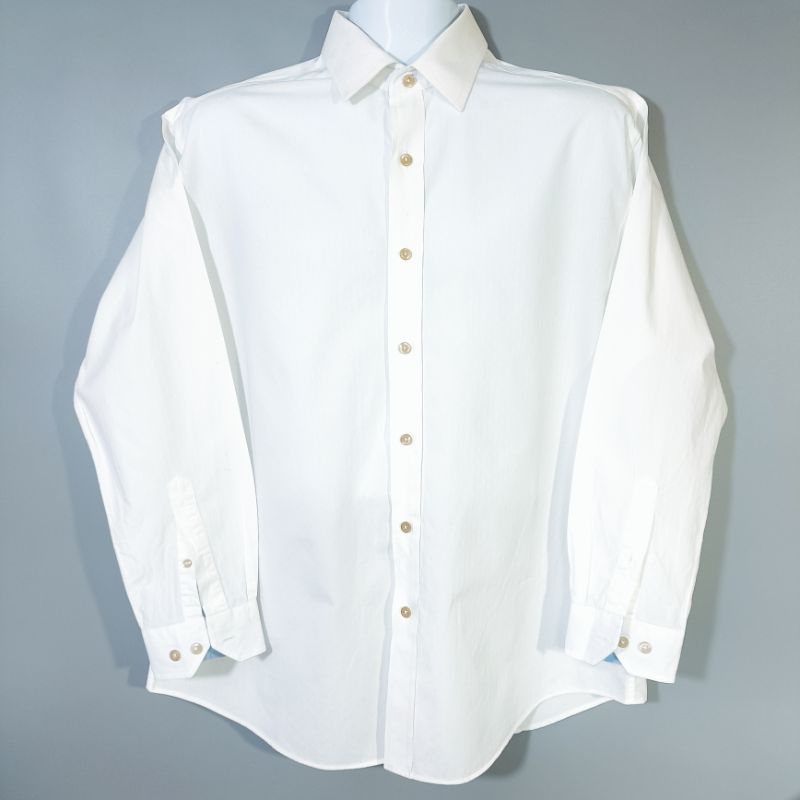 มือสอง เสื้อเชิ้ตแขนยาว สีขาว NAUTICA อก 52 ไซส์ใหญ่