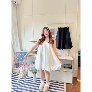 Ballon long skirt☁️🩶”กระโปรงบอลลูนยาว/เกาะอกเดรสใส่ได้2แบบสาวอวบต้องกด“