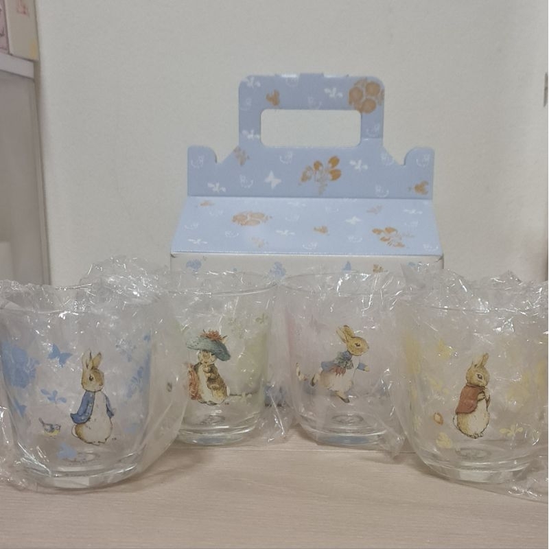 เซตแก้ว Peter Rabbit 4ใบ น่ารัก งานสะสม ✨️🇯🇵 made in japan ✨️🇯🇵