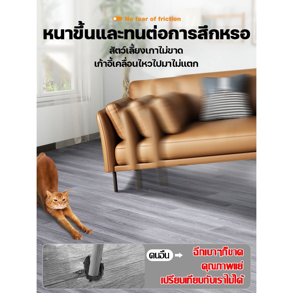แพงกว่าหน่อย ทนทานกว่าPVC50ปี Mooya กระเบื้องยางลายไม้ วัสดุTPU ความหนา 3.0 มม เสื่อน้ำมันปูพื้น แผ่นยางปูพื้น - รูปที่ 2