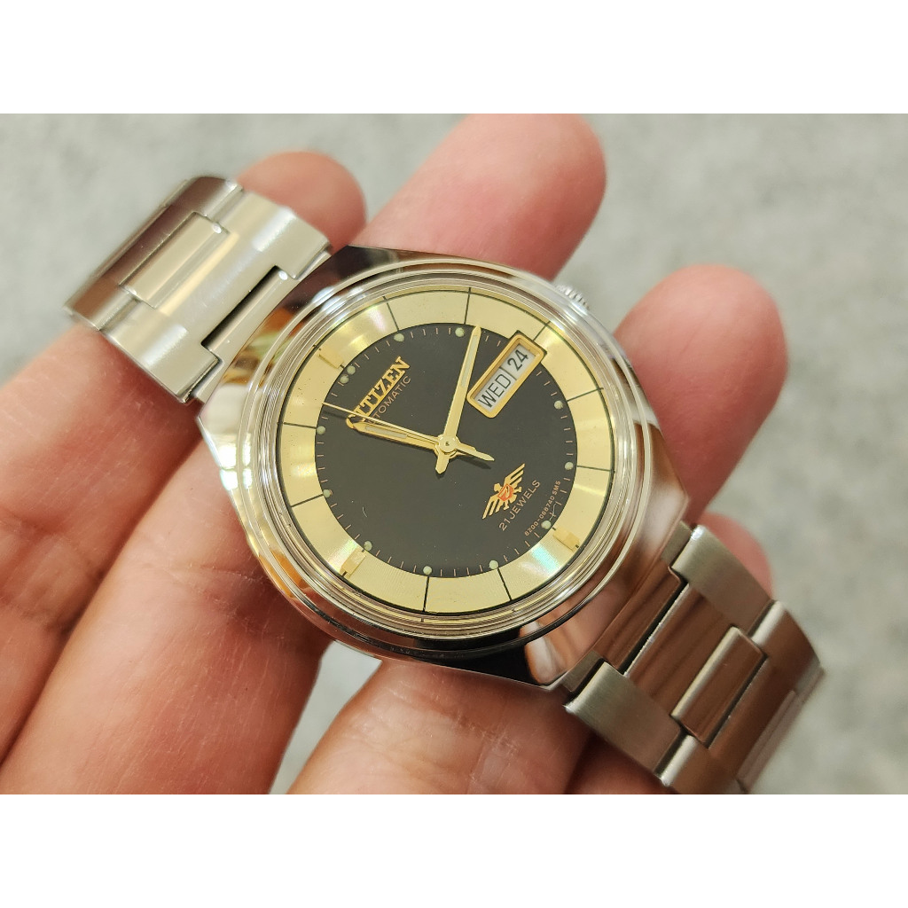 นาฬิกา Citizen automatic สภาพใหม่ จากปี 1970 สภาพสวยมากๆ หน้าปัดสีดำ 71-2132