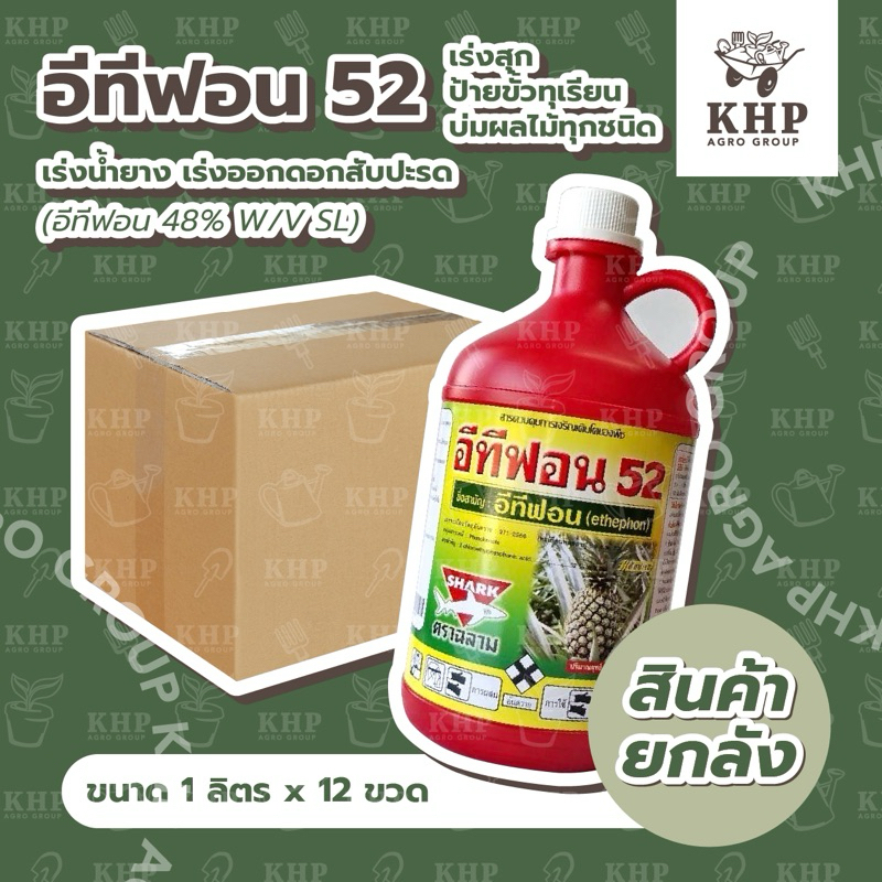 ราคาส่ง ยกลัง x 12 ขวด⭐️ อีทีฟอน ⭐️ เร่งสุก ป้ายขั้ว บ่มผลไม้ บ่มทุเรียน เร่งออกดอก เร่งน้ำยางพารา ยาหยอดสับปะรด 1 ลิตร