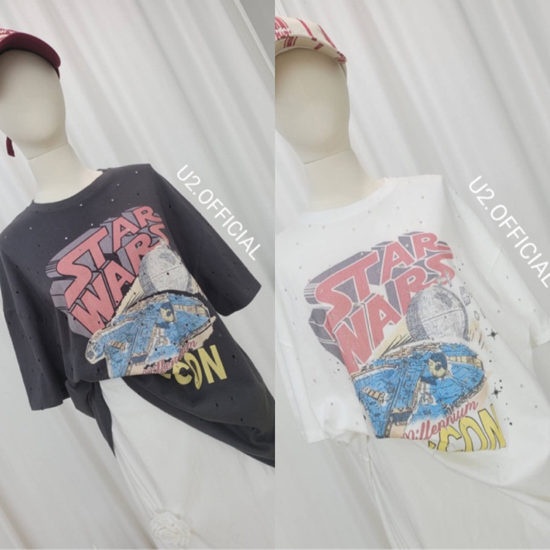 𝐔𝟐 ✨พร้อมส่ง🤍🩶เสื้อยืดโอเวอร์ไซส์STAR WAR ป้ายU2