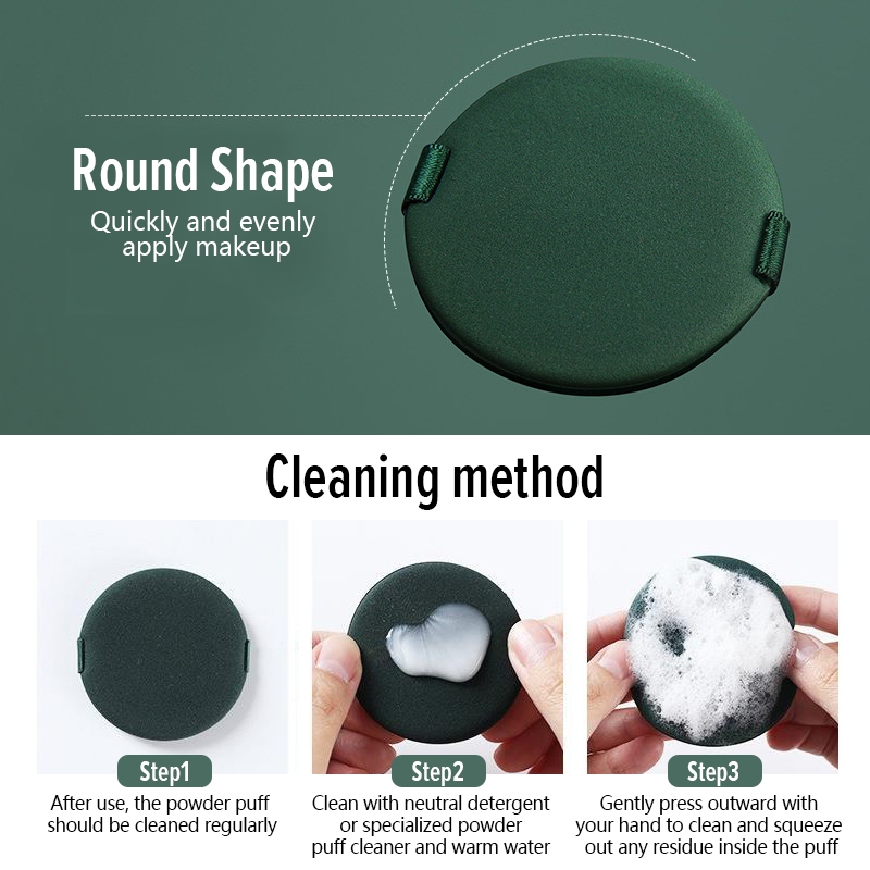 พัฟฟองน้ําแต่งหน้าแบบสองด้าน 7ชิ้น/กล่อง พัฟฟองน้ำบีบีครีมเปียกและแห้ง พัฟแอร์คุชชั่น ไม่กินแป้ง - 5