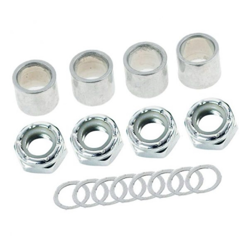 spacer และ speedring รองระหว่างลูกปืน น็อตล้อ skate surfskate จำนวน4ชิ้น ชุดแหวนรองบุชชิ้ง4ชิ้น น็อตคิงพิน