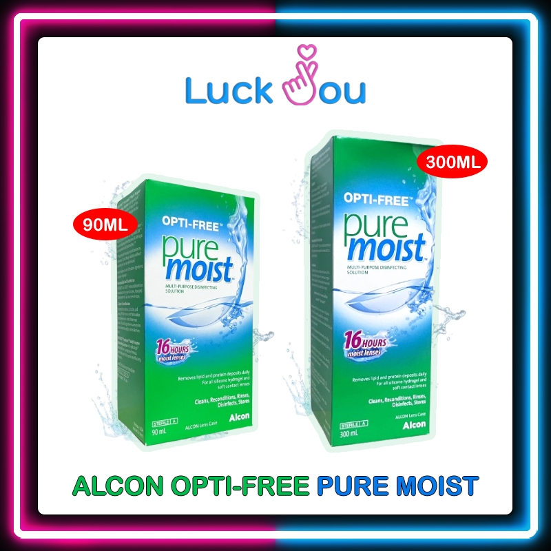Alcon Opti-Free Puremoist 90/300 ML น้ำยาล้างคอนแทคเลนส์ สูตรสำหรับตาแห้ง แถมฟรีตลับ