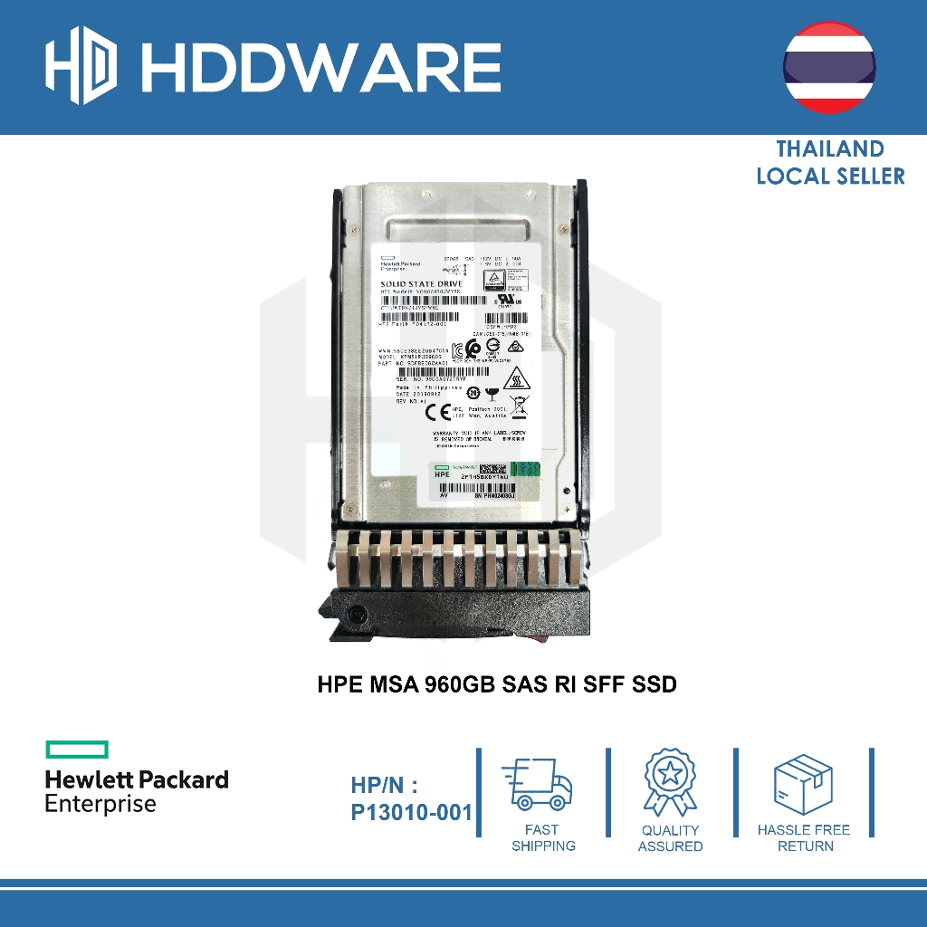 HPE MSA 960GB 12G SAS RI SFF SSD // P13010-001 // R0Q35A // VO00960JWTBK // SDFBE06CAA01