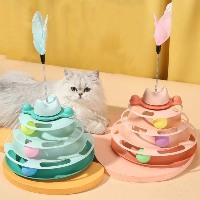 ของเล่นแมว Self-Happy บรรเทาความเบื่อหน่าย Teasing Cat Stick สัตว์เลี้ยงแมว Turntable Ball เมาส์ Handy เครื่องมือลูกแมวล