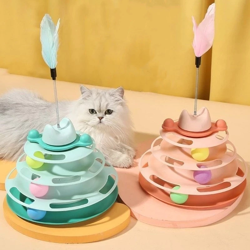 ของเล่นแมว Self-Happy บรรเทาความเบื่อหน่าย Teasing Cat Stick สัตว์เลี้ยงแมว Turntable Ball เมาส์ Handy เครื่องมือลูกแมวล