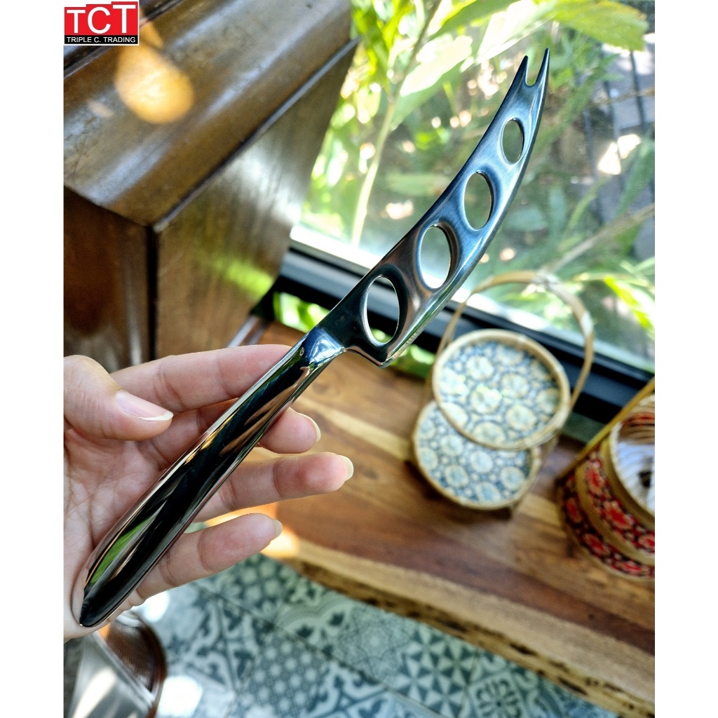 มีดชีส มีดตัดชีสสแตนเลสอย่างดี ขนาด 22.2 ซม. Cheese Knife / Pronged Knife - รูปที่ 2