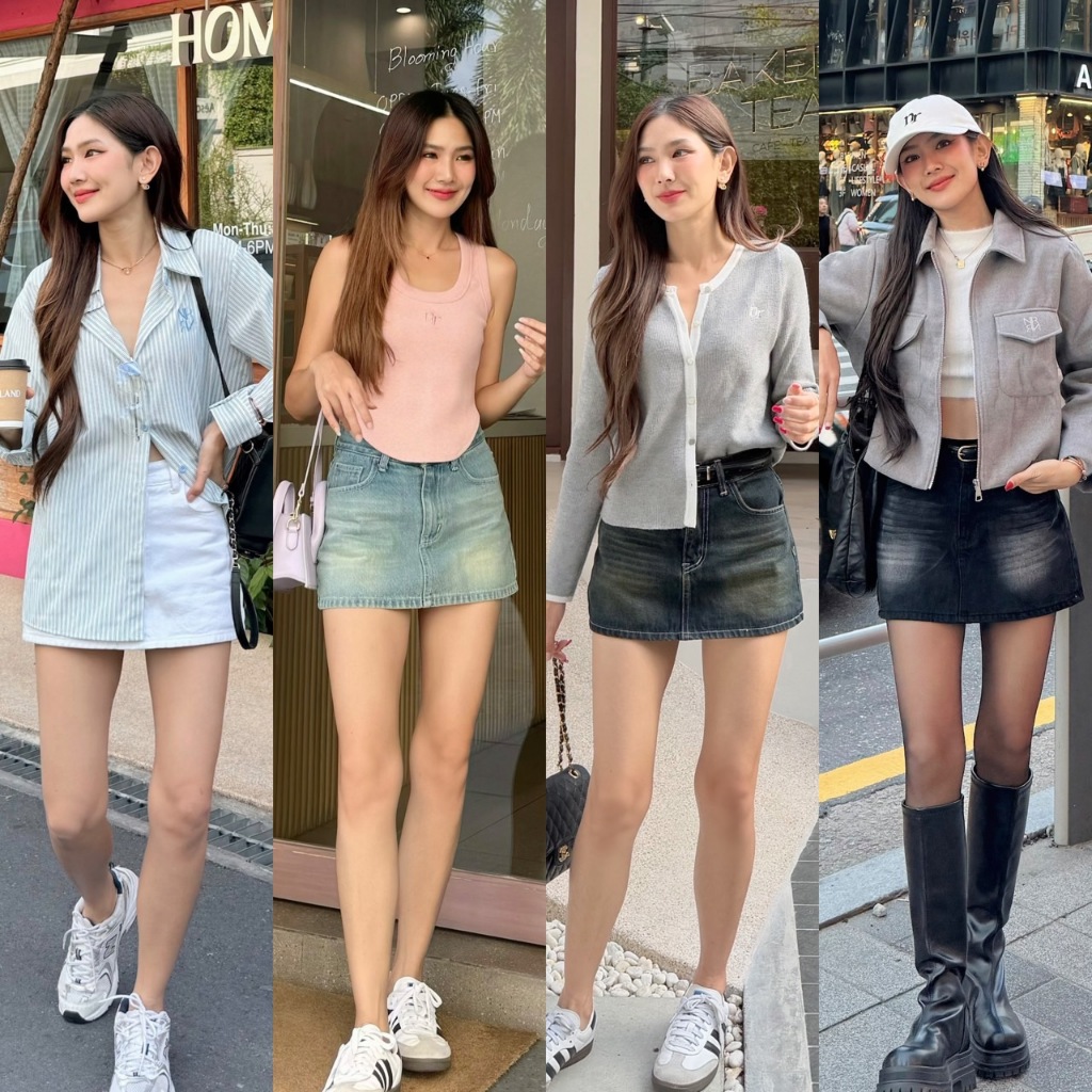 NICHARIS - กระโปรงยีนส์สั้น รุ่น NCR Denim Skirt