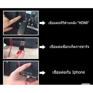 สายต่อไอโฟนไอแพดขึ้นทีวี HDTV For Iphone Ipad Ios 1080P สายต่อมือถือเข้าทีวี TVแสดงภาพจากมือถือขึ้นหน้าจอทีวี
