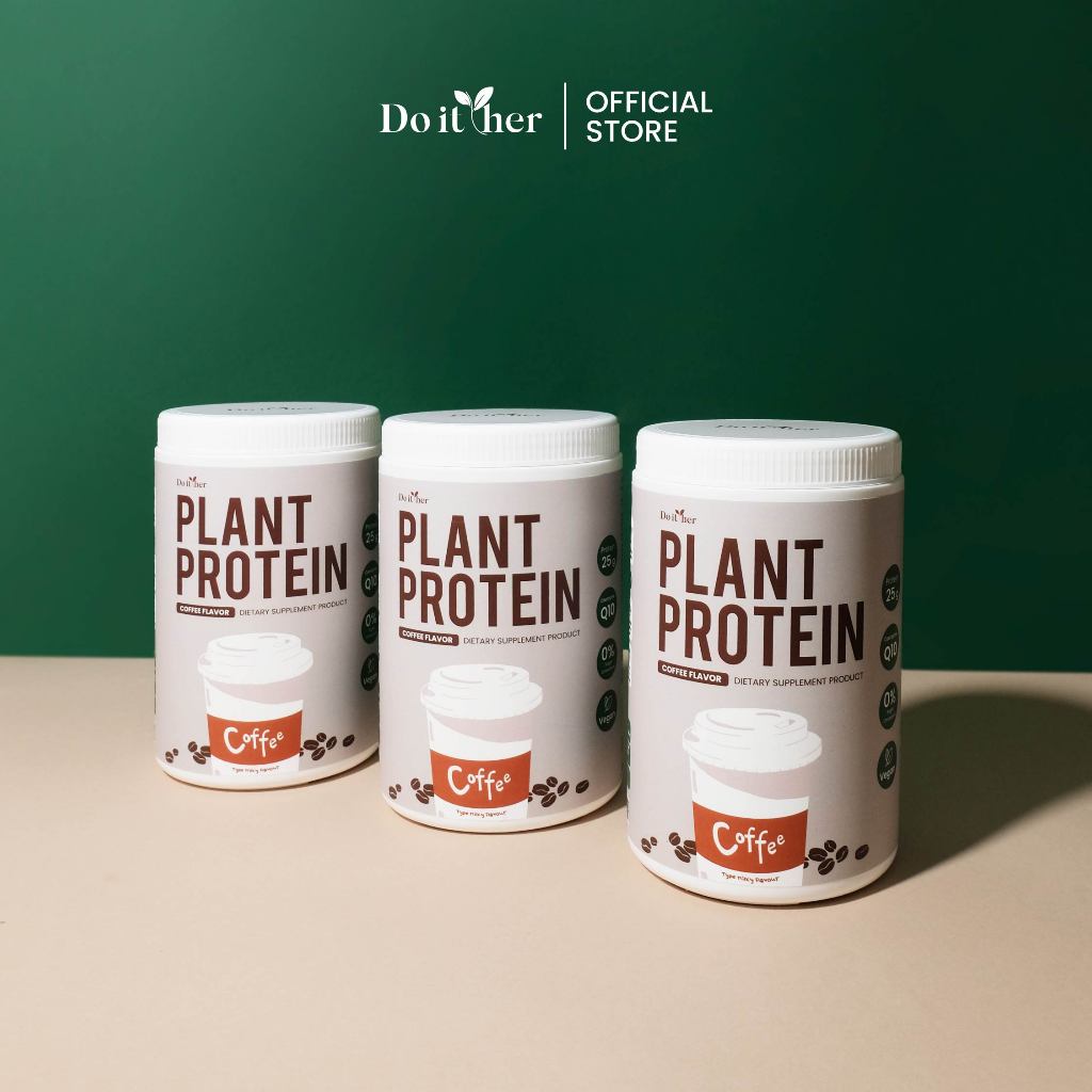 Do it her Plant Protein โปรตีนพืช รสกาแฟ 3 กระปุก