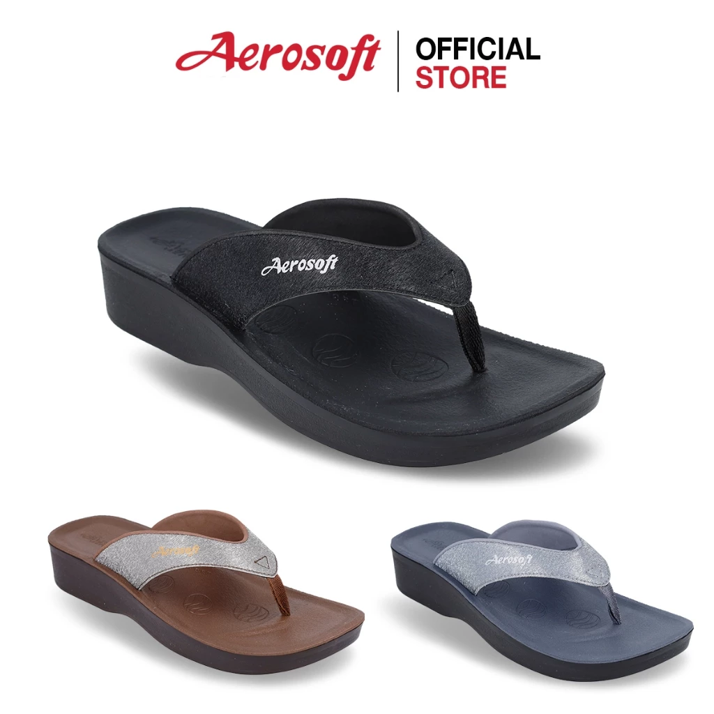 Aerosoft (แอโร่ซอฟ) รองเท้าแตะผู้หญิง แบบหนีบ นิ่มๆ เพื่อสุขภาพ รุ่น FW8174