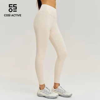 COSI กางเกงโยคะ เอวสูงสำหรับ ผู้หญิง กางเกงสีทึบ ออกแบบ มี T-line บริเวณหน้าตัว เหมาะสำหรับ การออกกำลังกาย และวิ่ง