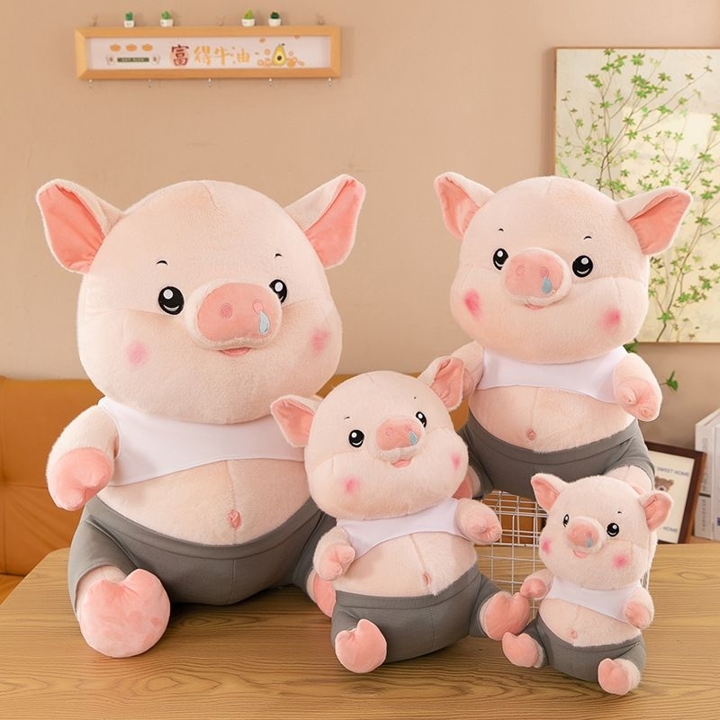 ตุ๊กตาหมูทะเล้นอัดเสียงพูดได้เสียงดังฟังชัดอัดได้30วินาที