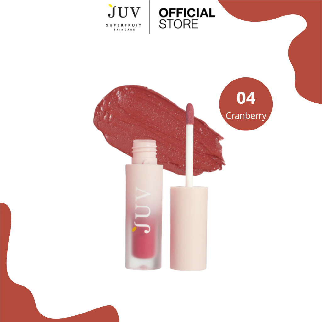 [EXP : 07/2025]JUV Berry Glowy Matte Tint 04 Cranberry 3 g.