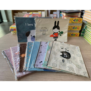 HPC กระเป๋าผ้าใส่เอกสาร มีซิป และหูหิ้ว คละลาย  A4 (เลือกลาย…