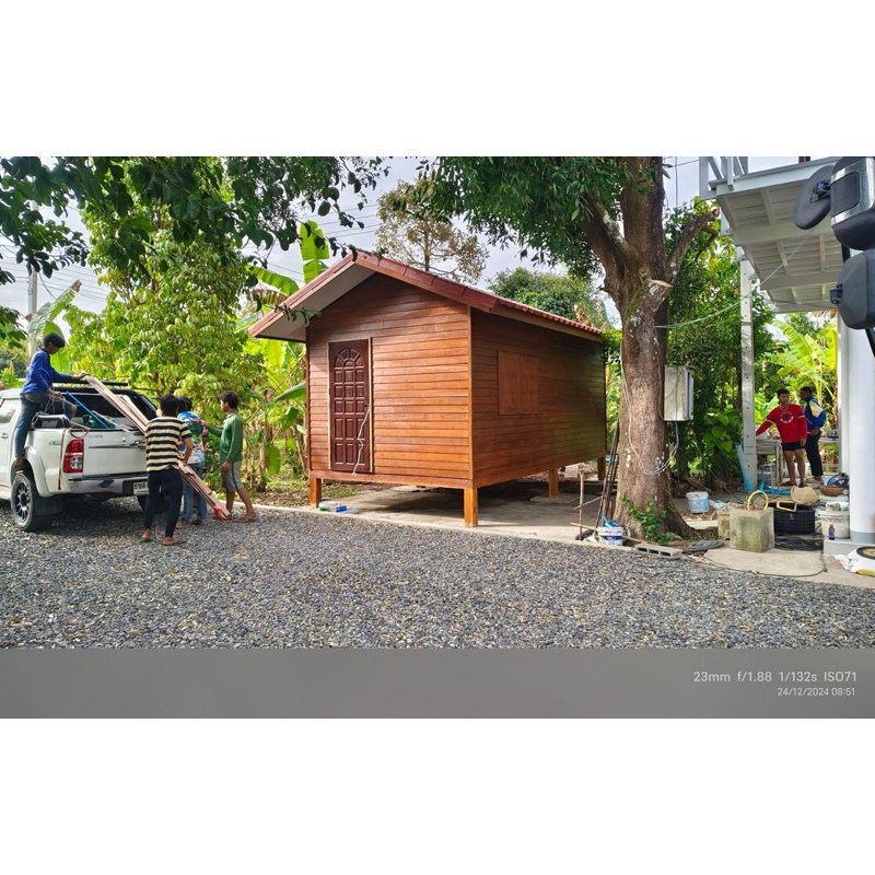 บ้านน็อคดาวน์ ทรงจั่ว ขนาด 3x 5-6 เมตร พร้อมห้องน้ำ