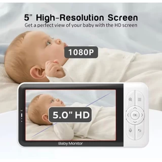 Smart WiFi Baby Monitors 5.0 นิ้ว 1080p HD NightVision Remote Pan Tilt Zoom 2-Way Talk FreeSmart โทรศัพท์ App จอภาพเด็ก