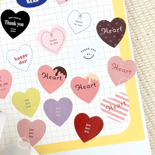[พร้อมส่ง🇹🇭] (ม้วน 500ดวง) สติ๊กเกอร์ม้วนไดคัทรูปหัวใจ ♥ Size 2.5 cm