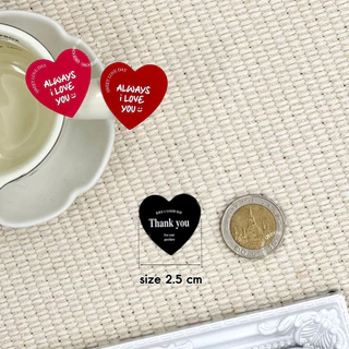 [พร้อมส่ง🇹🇭] (ม้วน 500ดวง) สติ๊กเกอร์ม้วนไดคัทรูปหัวใจ ♥ Size 2.5 cm