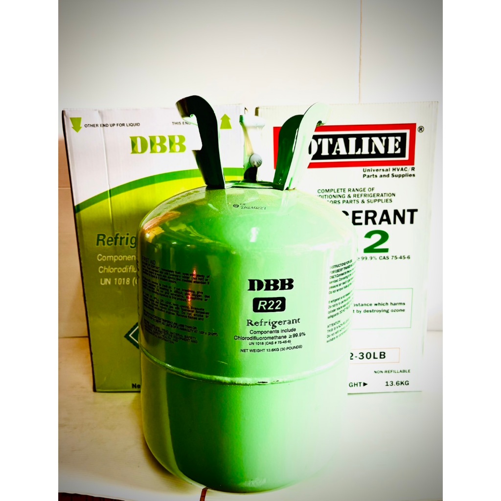 น้ำยาแอร์ R22 บรรจุเนื้อน้ำยา13.6 KG.(แบรนด์ Orafon DBB SP DY Kate cool VIOLETหรือ Totaline)