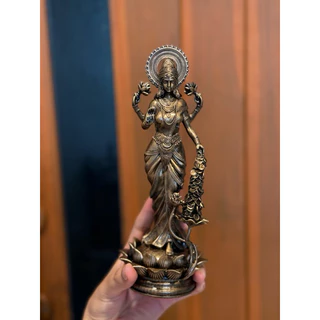 ปรับขนาดใหม่❗️ 🕉️พระแม่ลักษมี เหล็กน้ำพี้ สูง 9 นิ้ว ประทานความสำเร็จ ความรัก การเงิน ฟรีฐานรอง