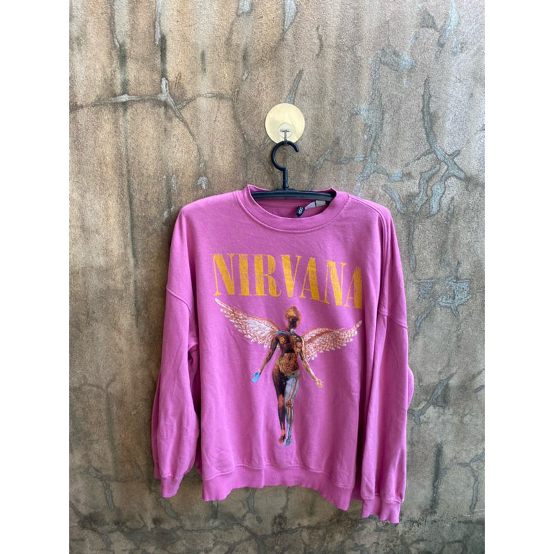 เสื้อสเวตเตอร์ Nirvana in utero H&M สีชมพู(2XL)