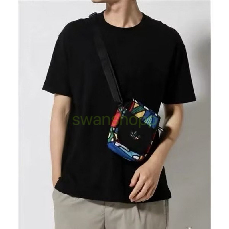 พร้อมส่ง！กระเป๋าคาดอก คาดเอว เนื้อผ้าดีกันน้ำได้ ลายเรียบ กระเป๋าสะพาย กระเป๋าคาดเอวผู้ชายและผู้หญิง - รูปที่ 6