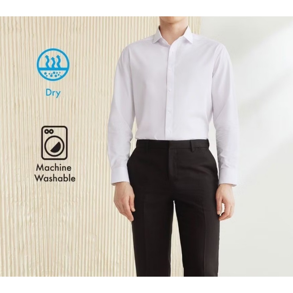 G2000 เสื้อเชิ้ตแขนยาวแบบทางการสำหรับผู้ชาย ทรง Smart Fit รุ่น 4112321200 สีขาว