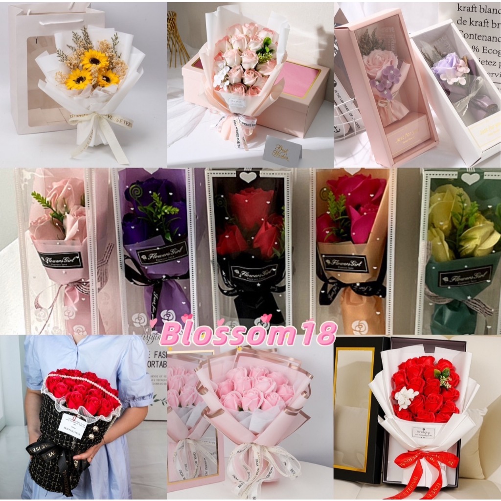 พร้อมส่ง 💘 ดอกกุหลาบสวยหอม มาพร้อมกล่องหน้าใส  สวยหรูดูดี