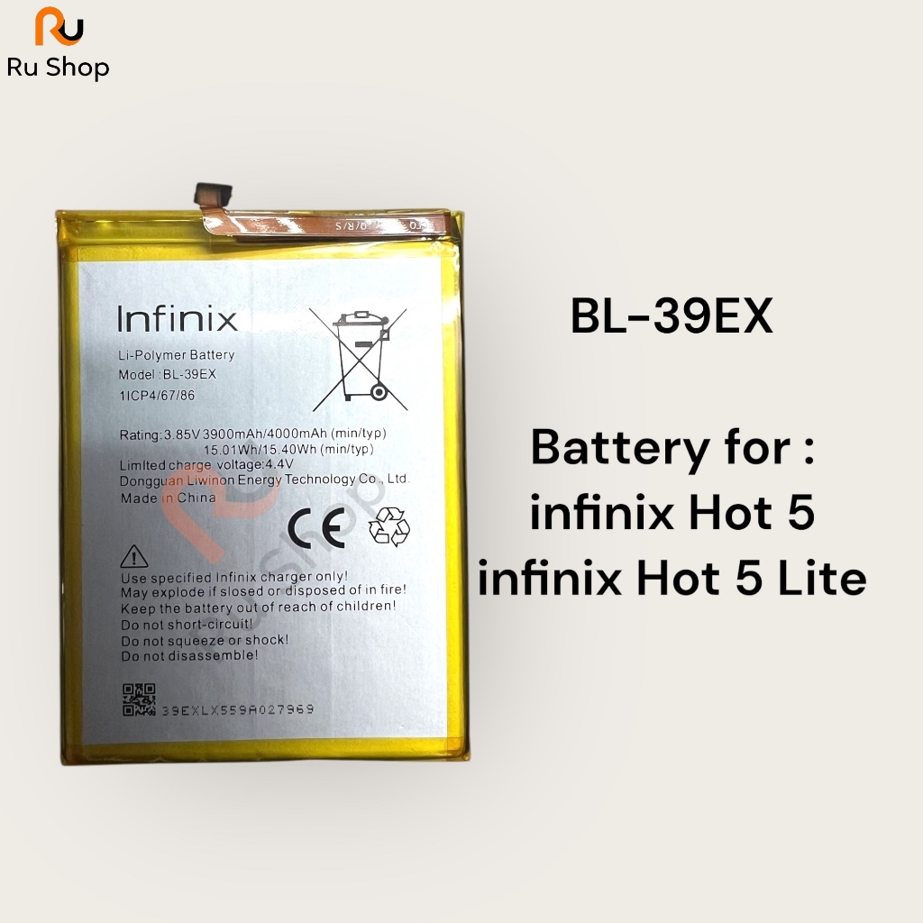 แบตเตอรี่ infinix Hot 5 / Hot 5 Lite BL-39EX 4000mAh ประกัน 3 เดือน