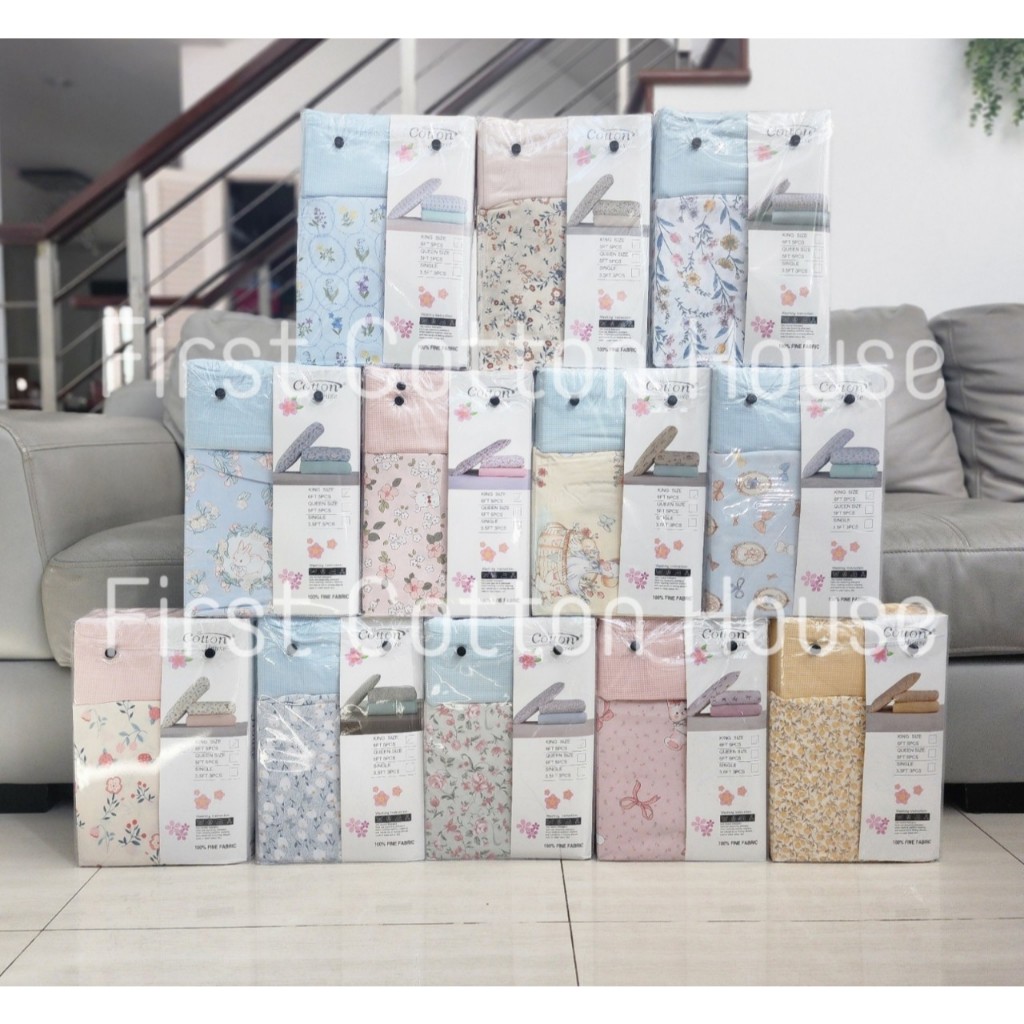 ชุดผ้าปูที่นอนรุ่น PJ 1-12 ลายดอก แบบทูโทน สำหรับที่นอนสูง 10 นิ้ว