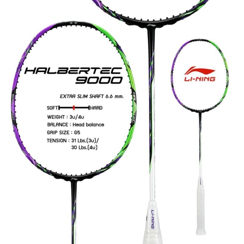 Li-Ning ไม้แบดมินตัน รุ่น Halbertec 9000 4U แท้ 💯%