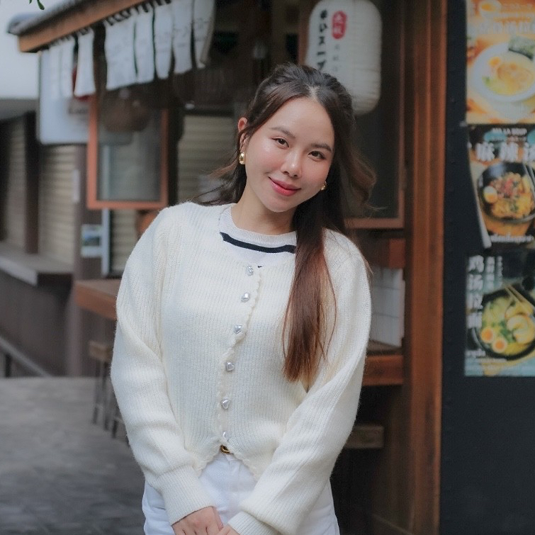 MyWay Brand : Top Cardigan With Love sweater เสื้อไหมพรม