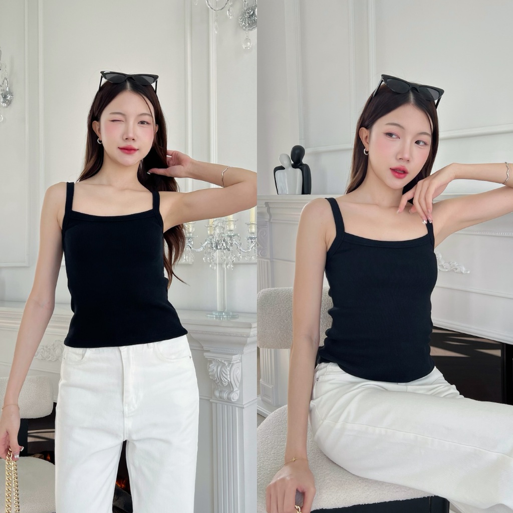 88story.th - Ami top พร้อมส่ง (มีหลายแบบ)เสื้อสายเดี่ยว ผ้าร่องคอตตอนผ้าหนานุ่มยืดหยุ่นได้ดี ทรงสวยงานดีมาก รูปที่ 7