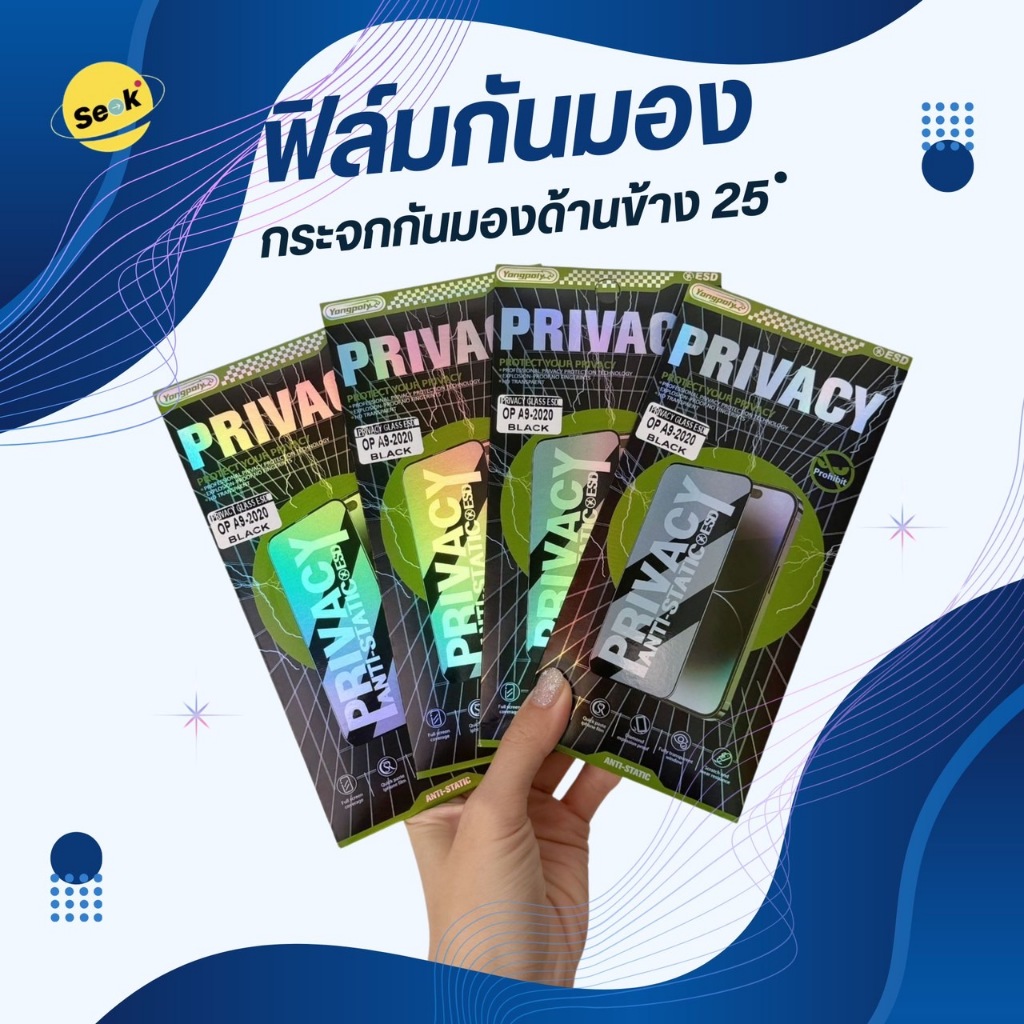 ฟิล์มกันเสือก กันมอง แบบเต็มจอคุณภาพดี สำหรับ ไอโฟนและแอนดรอย ทุกรุ่น i17