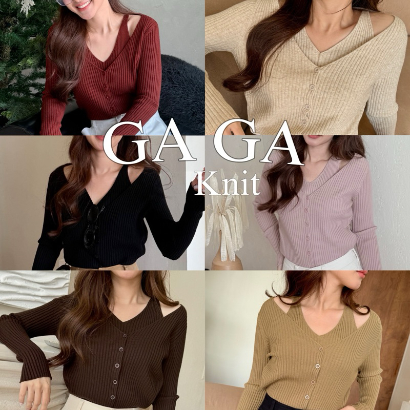 GAGA TOP(E01)เสื้อไหมพรมแขนยาว2ชั้น