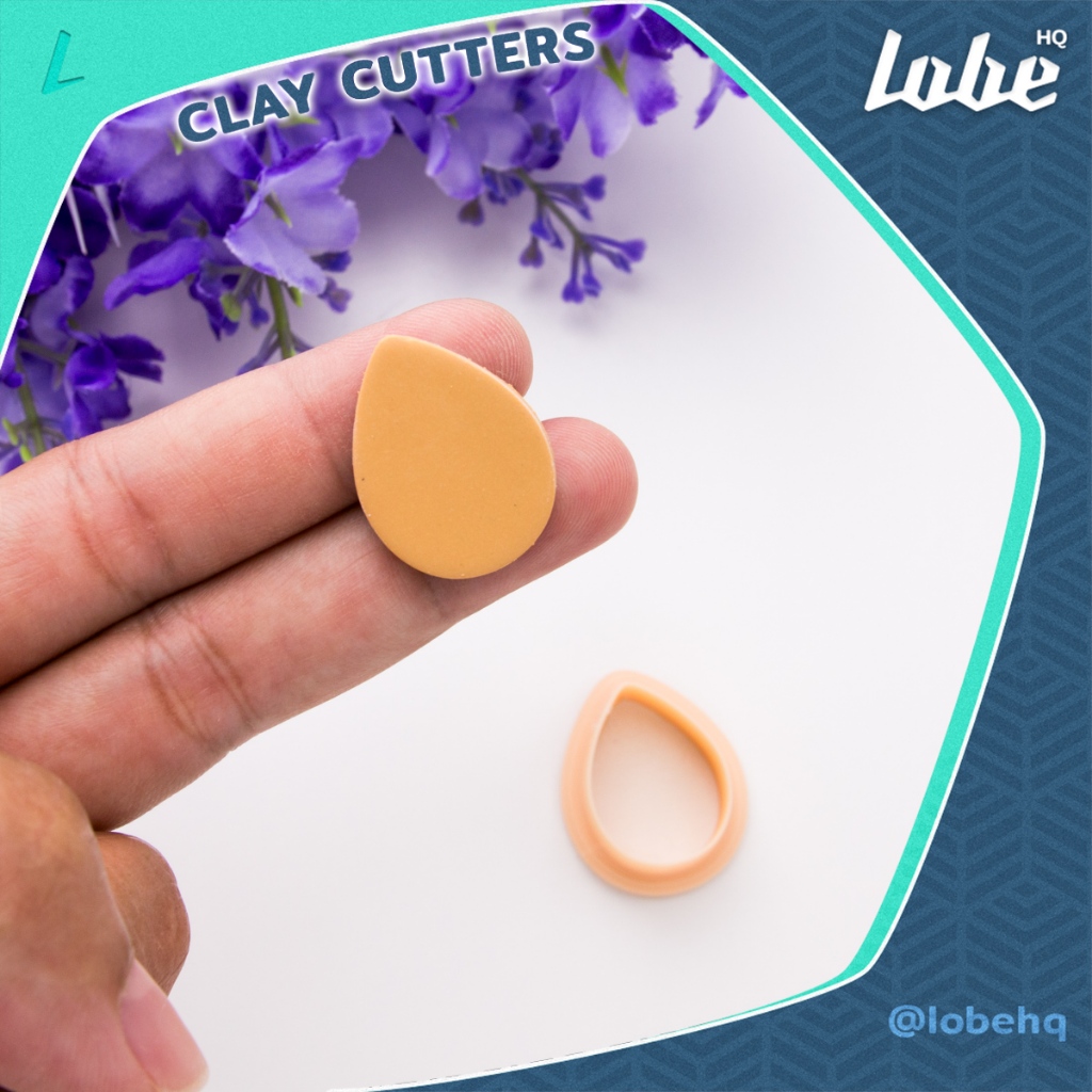 Lobehq Polymer CLay Cutter Teardrop Raindrop Shape A/ พิมพ์กดดินโพลิเมอร์รูปทรงหยดน้ำ