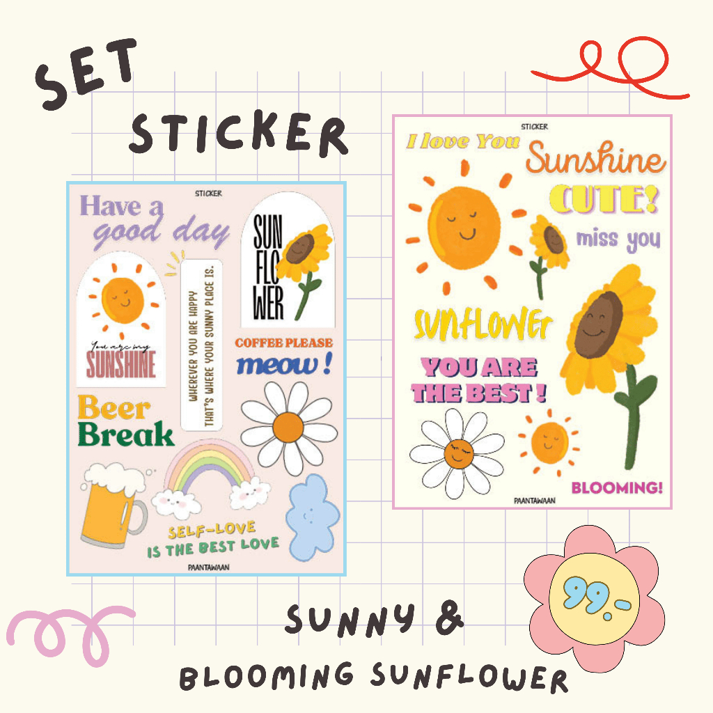 (พร้อมส่งงงง) - STICKER - SUNNY & BLOOMING SUNFLOWER - ปานตะวัน